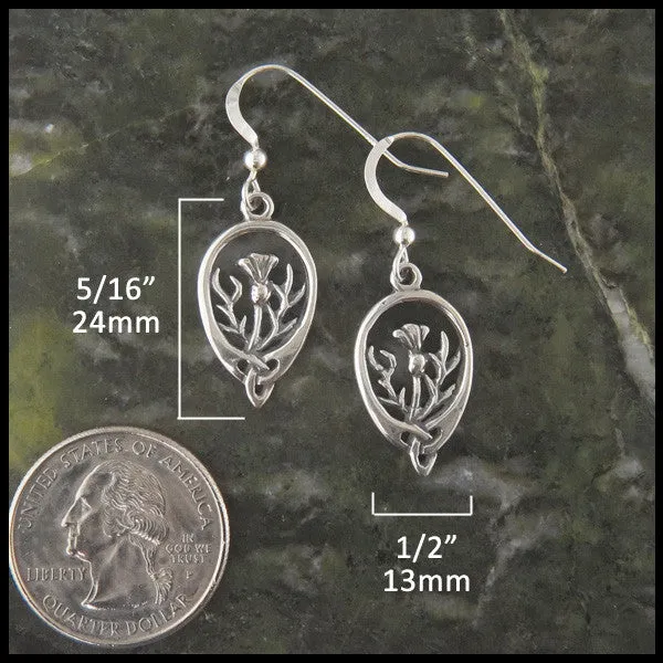 Scottish Thistle Earrings in Silver