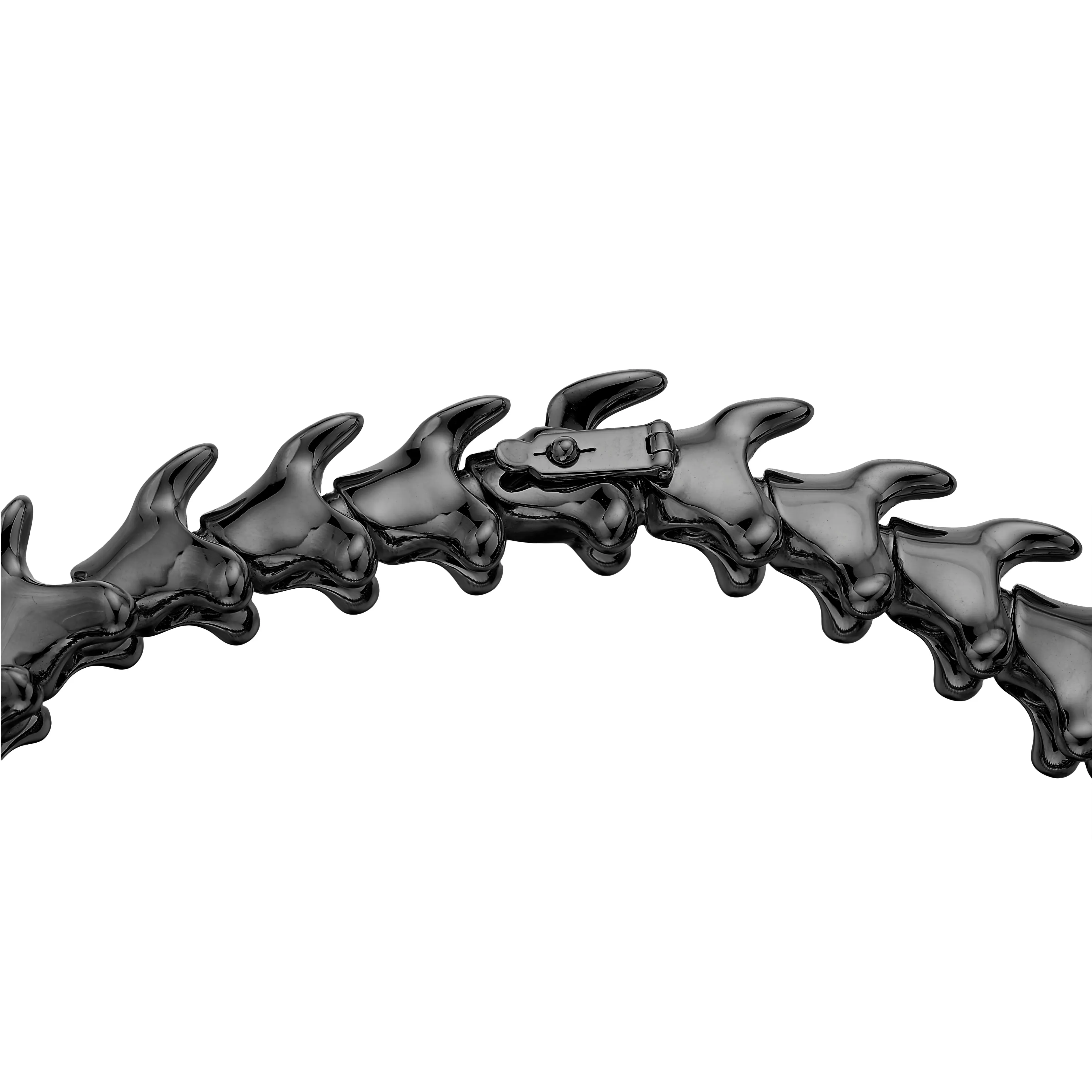 Serpent's Trace Wide Bracelet - Silver Black Rhodium