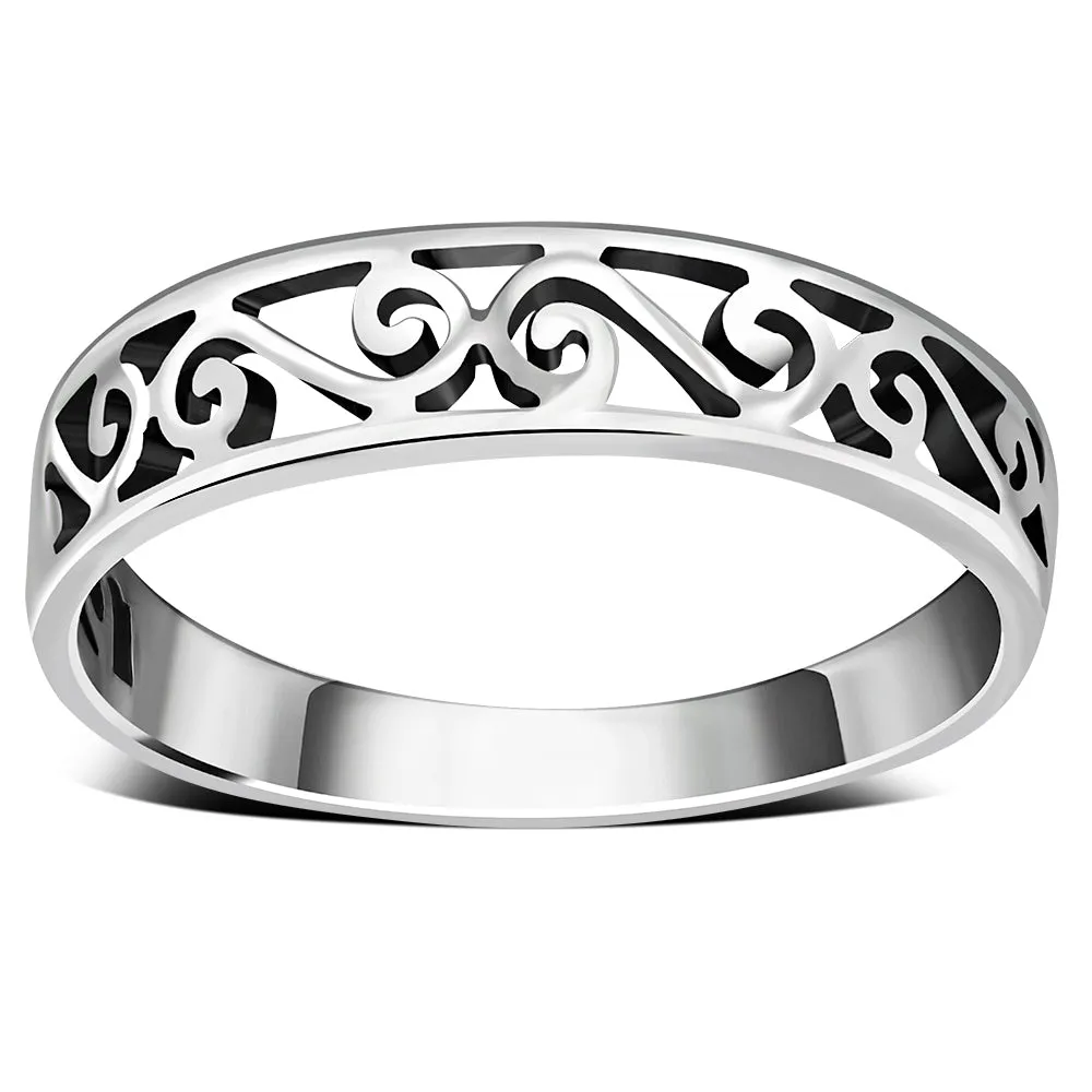 Silver Spiral Band Ring
