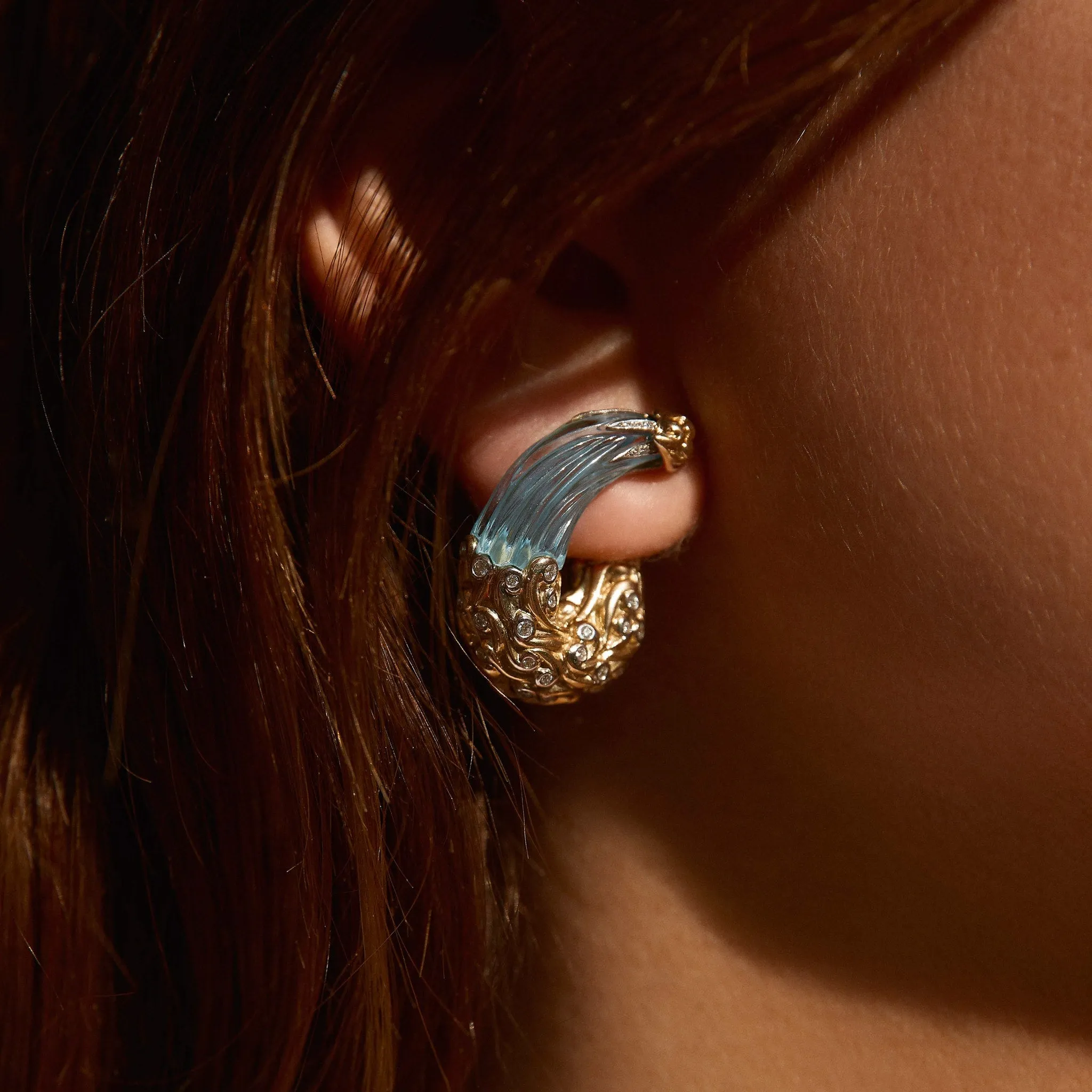 Small Barrel Wave Earrings (pair)