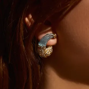 Small Barrel Wave Earrings (pair)