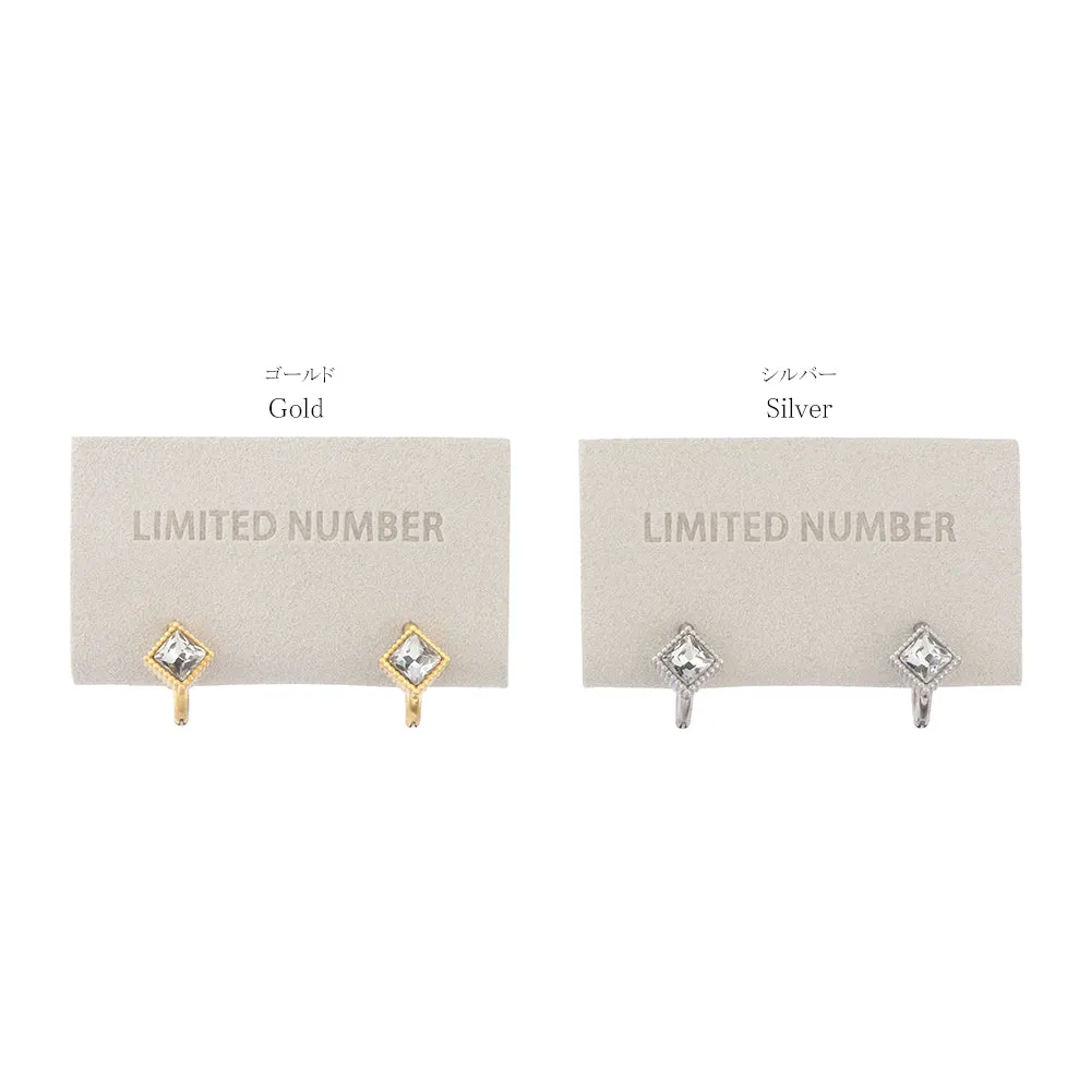 Square Stone Hoop Earrings