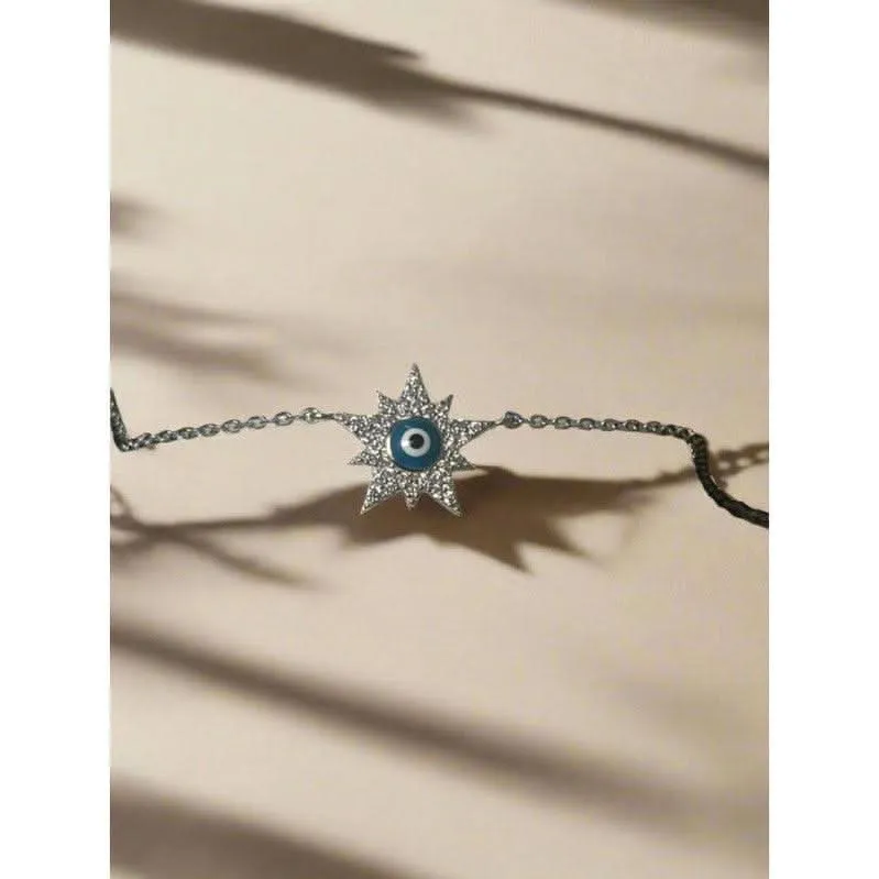 Star Evil Eye Sterling Silver Bracelet