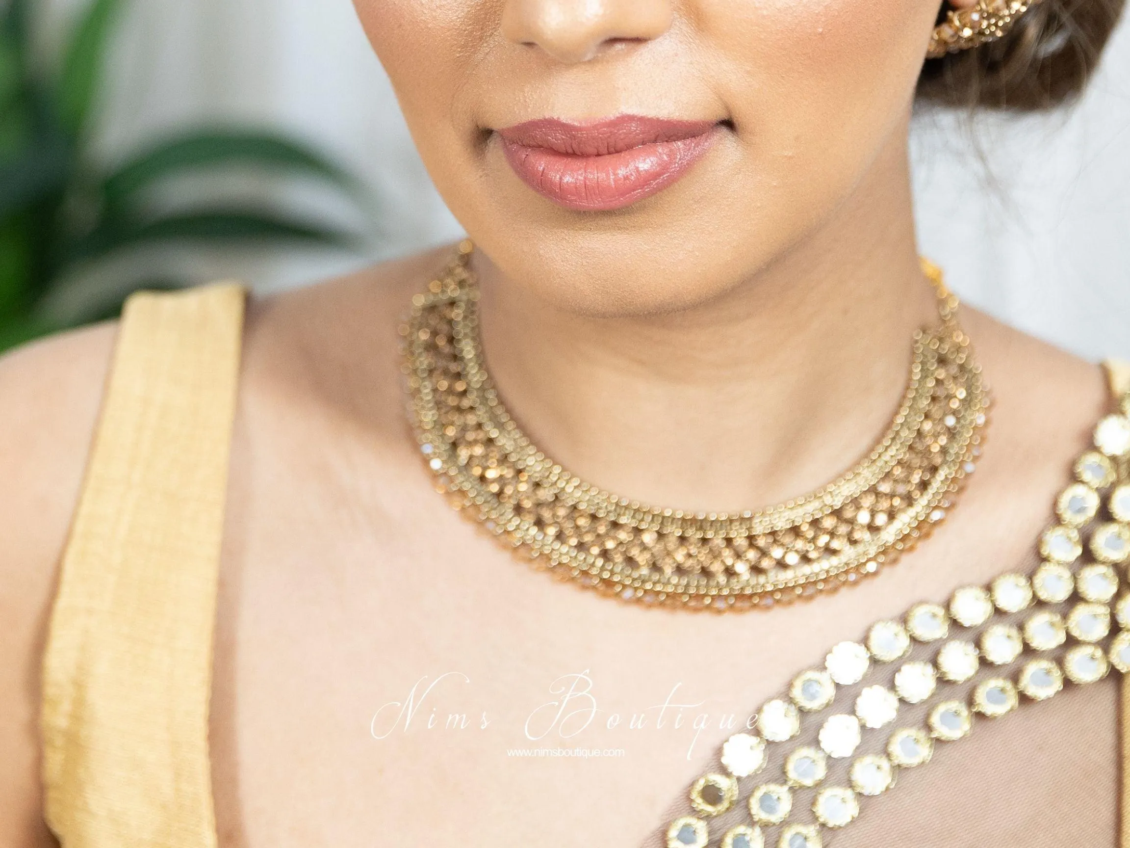 Statement Royal Gold Stone Necklace