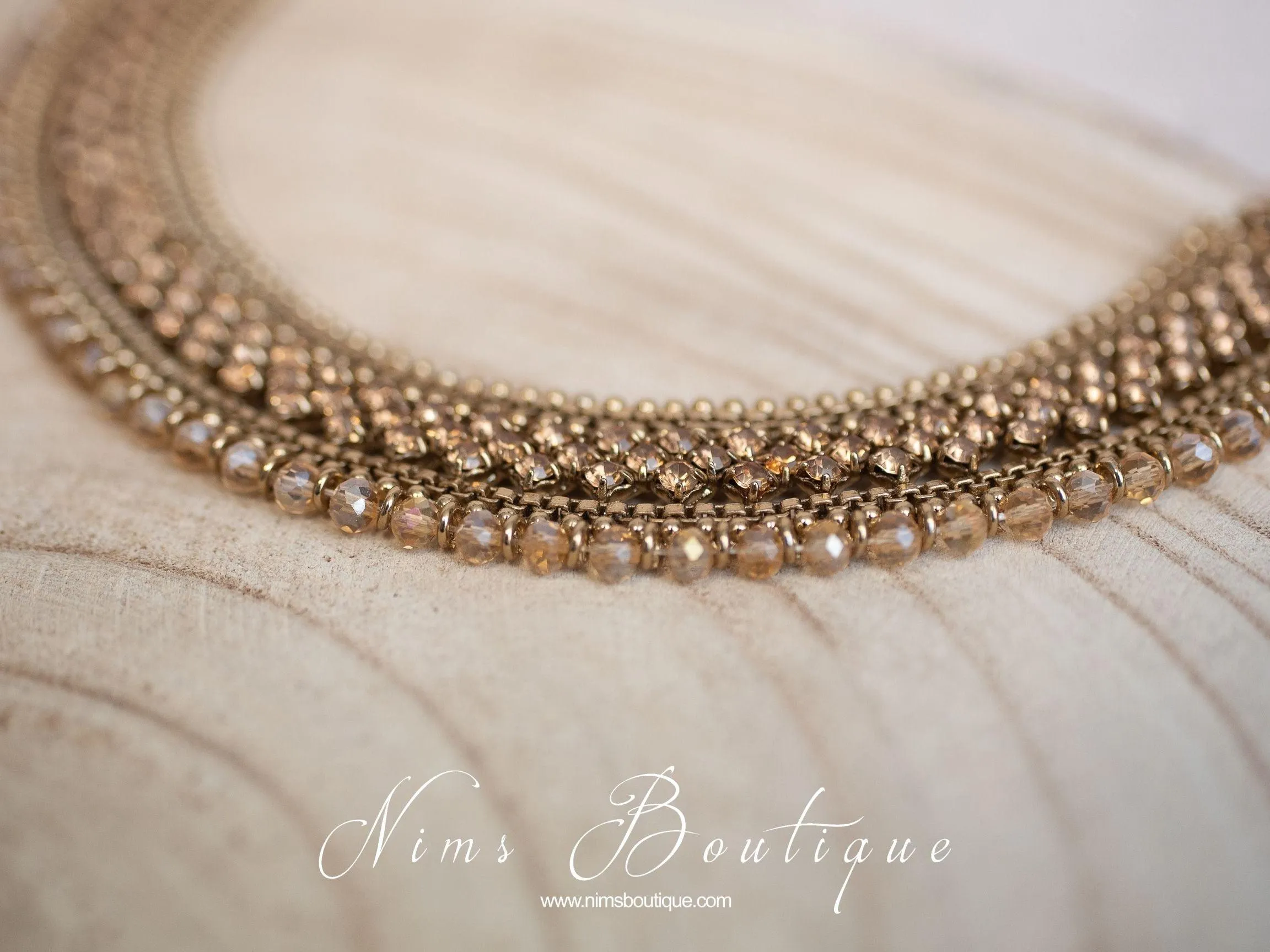 Statement Royal Gold Stone Necklace