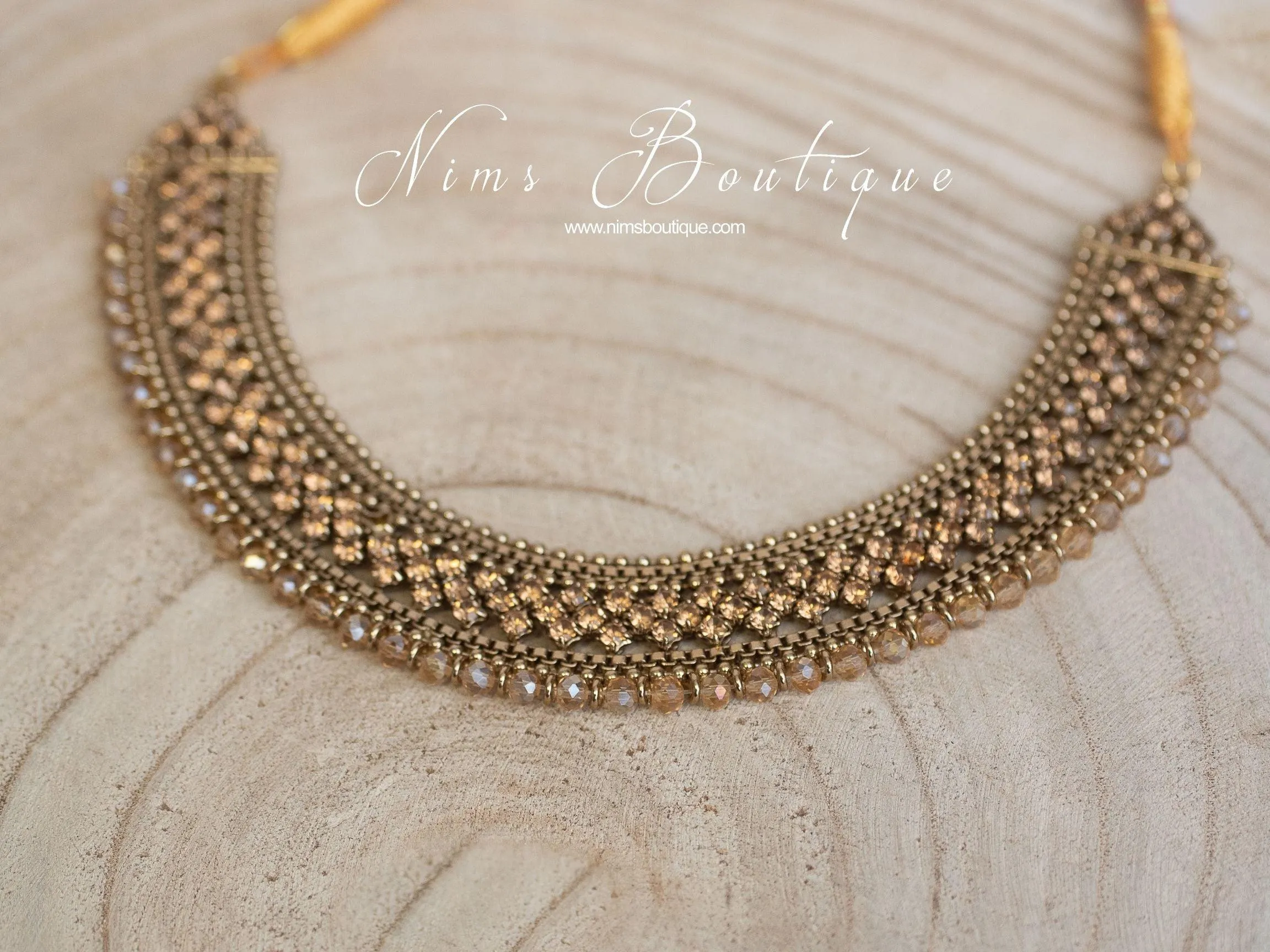 Statement Royal Gold Stone Necklace