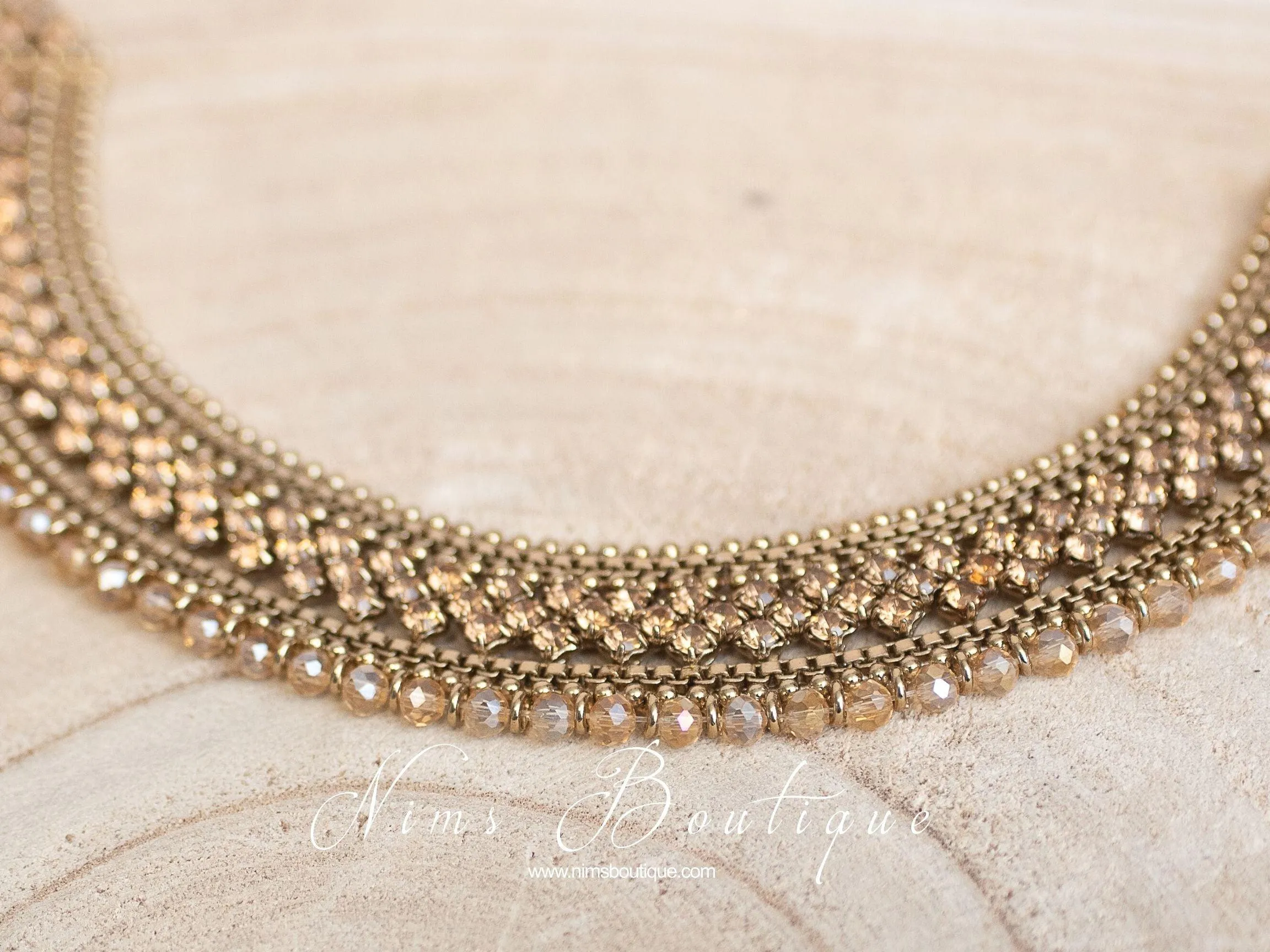 Statement Royal Gold Stone Necklace