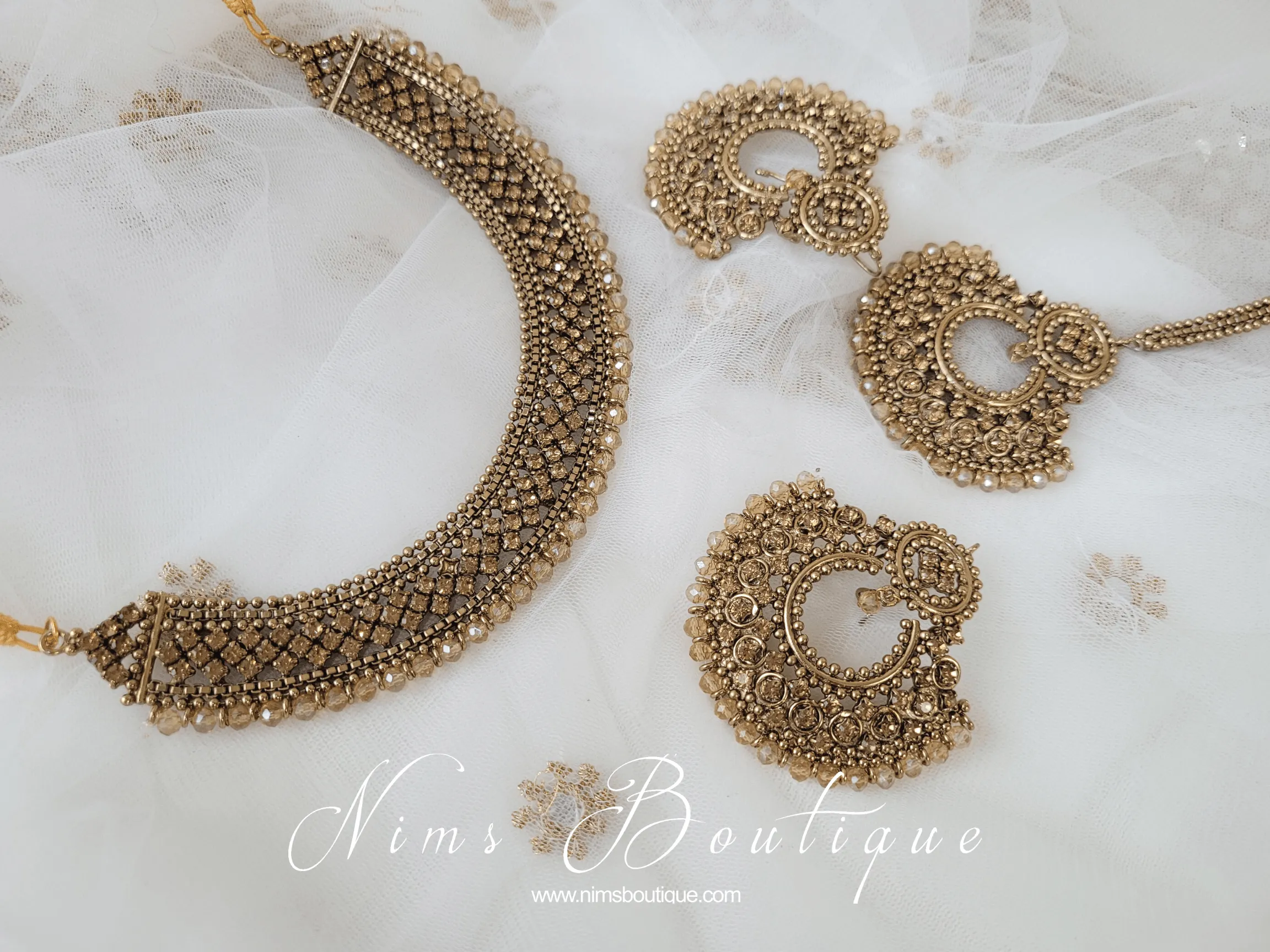 Statement Royal Gold Stone Necklace