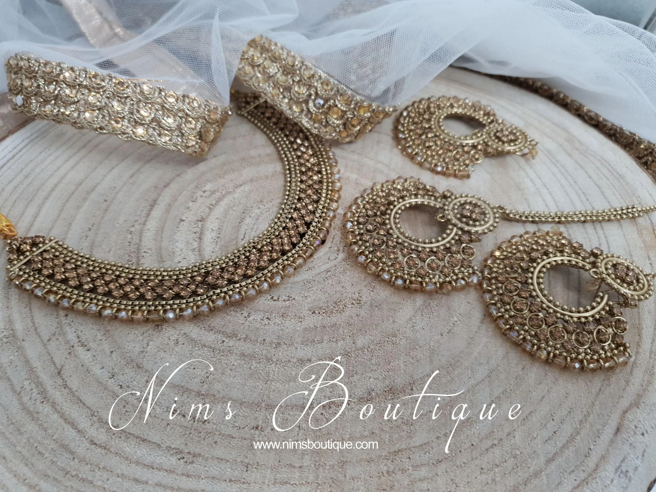 Statement Royal Gold Stone Necklace