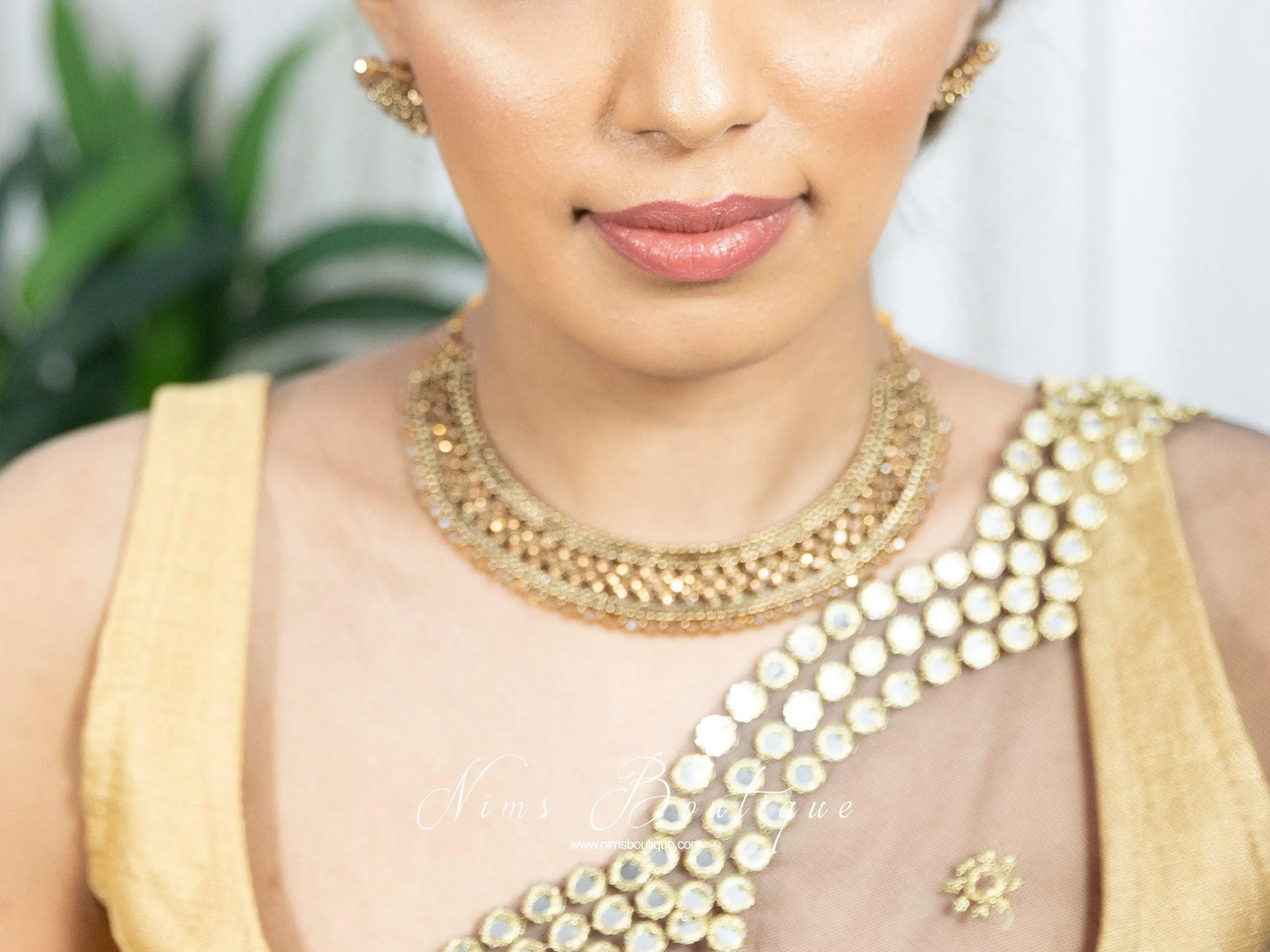 Statement Royal Gold Stone Necklace