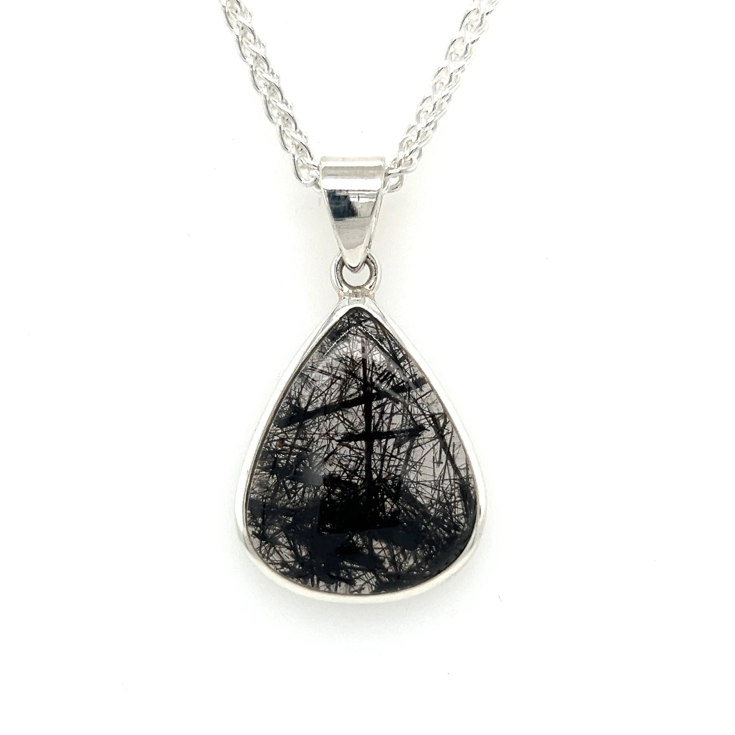 Sterling Silver Black Rutilated Quartz Pendant