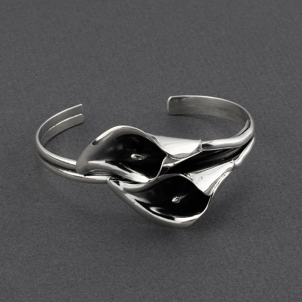 Sterling Silver Calla Lily Cuff Bracelet