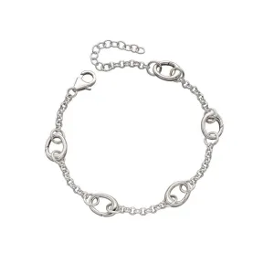 Sterling Silver Five Charm Carrier Bracelet