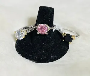 Sterling Silver Rope Fashion Rings - Multi