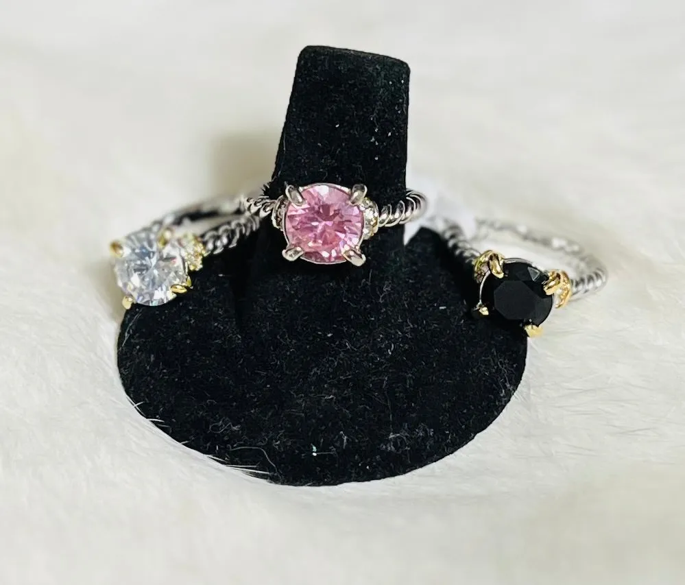 Sterling Silver Rope Fashion Rings - Multi