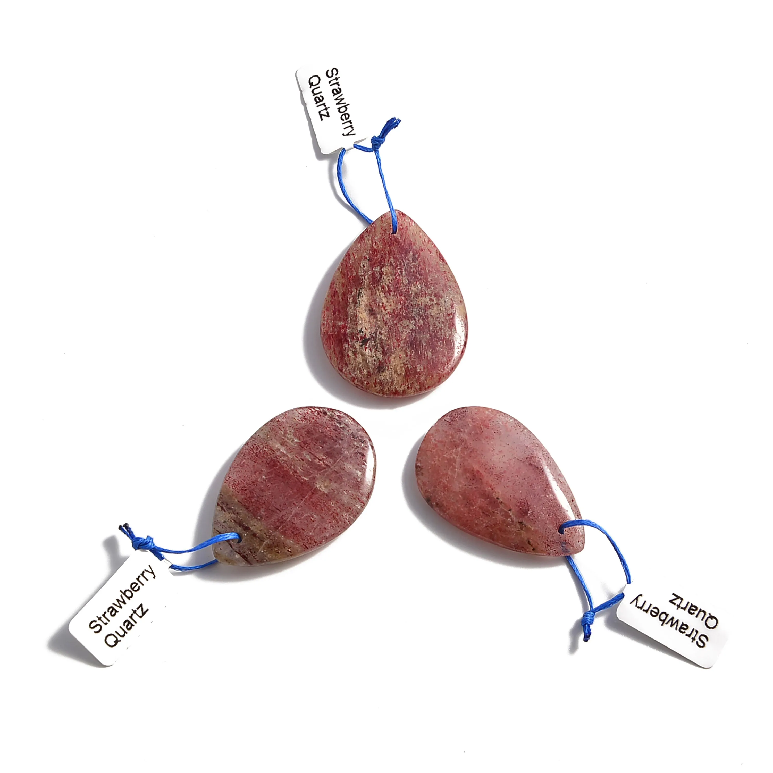 Strawberry Quartz Pendant Teardrop or Irregular Shape Approx 30x40mm