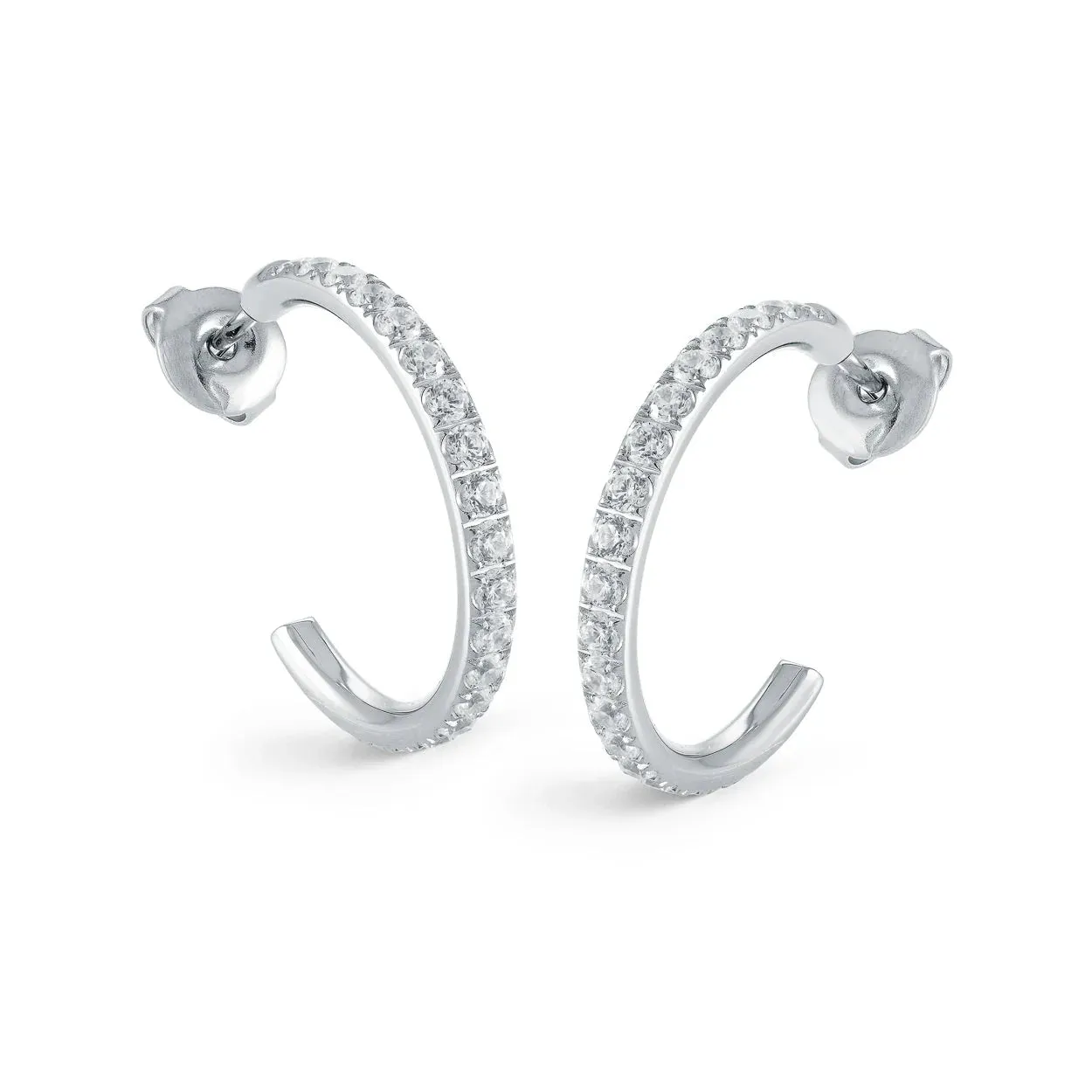 Studded Open Hoop Earrings 22mm | Italgem Steel