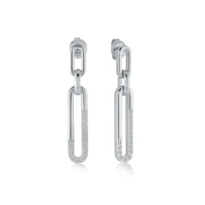 Studded Oval Dangle Earrings