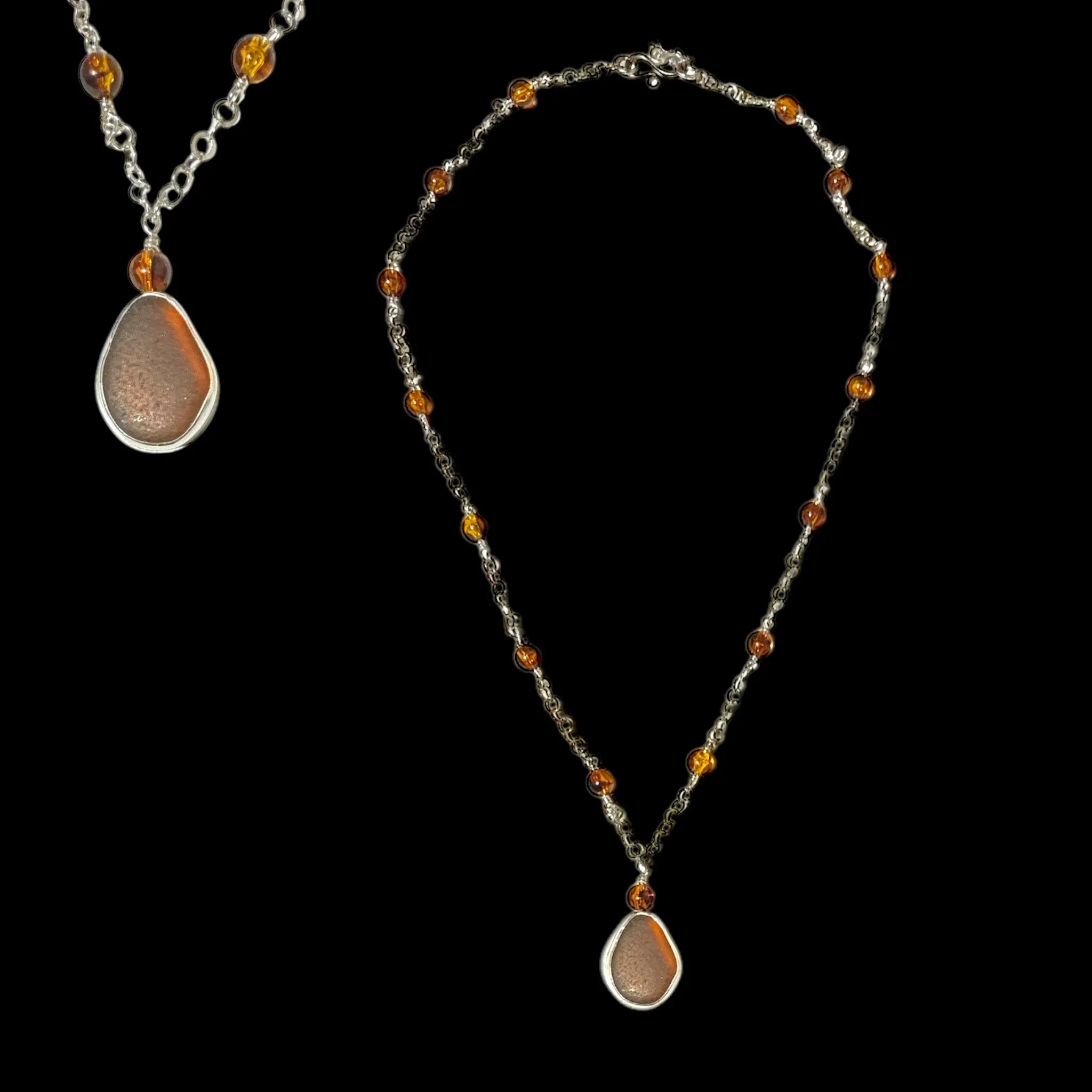 Susan Koch Sea Glass and Silver Necklace Collection