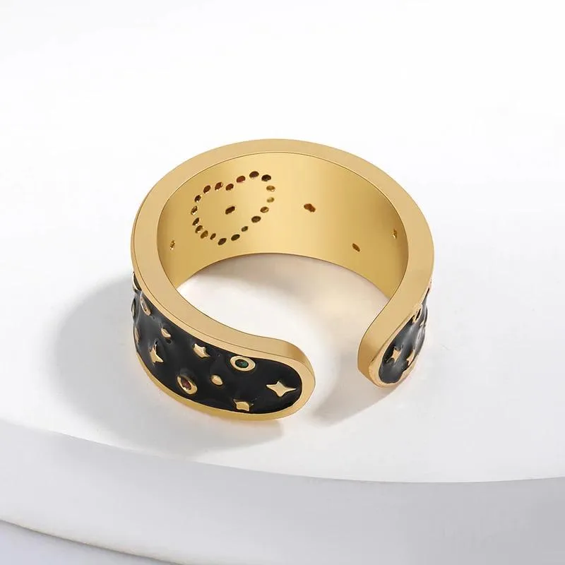 Trendy Hippie Bright-Colored Rhinestone Lucky Eyes Rings