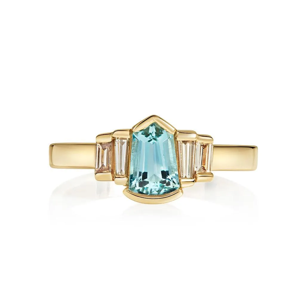 Uma Aquamarine Champagne Ring