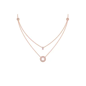 Unique Multi Layer and Bar Diamond Necklace