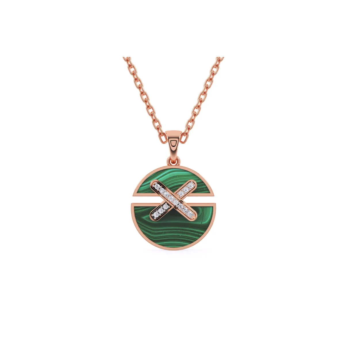 Unique X Style Round Diamond Necklace For Girls