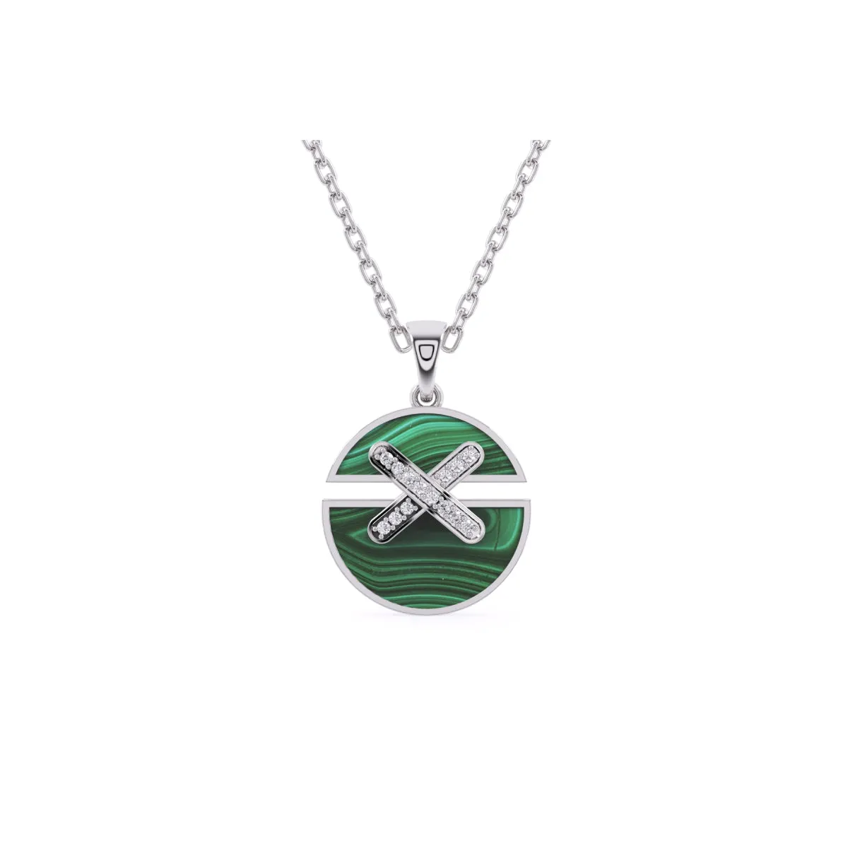 Unique X Style Round Diamond Necklace For Girls