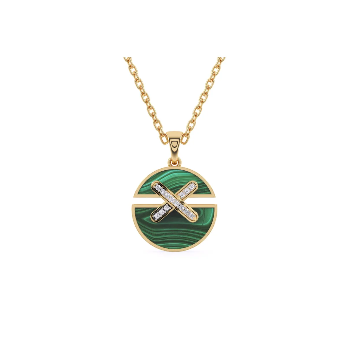 Unique X Style Round Diamond Necklace For Girls