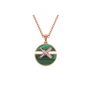 Unique X Style Round Diamond Necklace For Girls