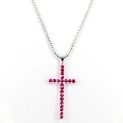 Vibrant Bling Cross Necklace