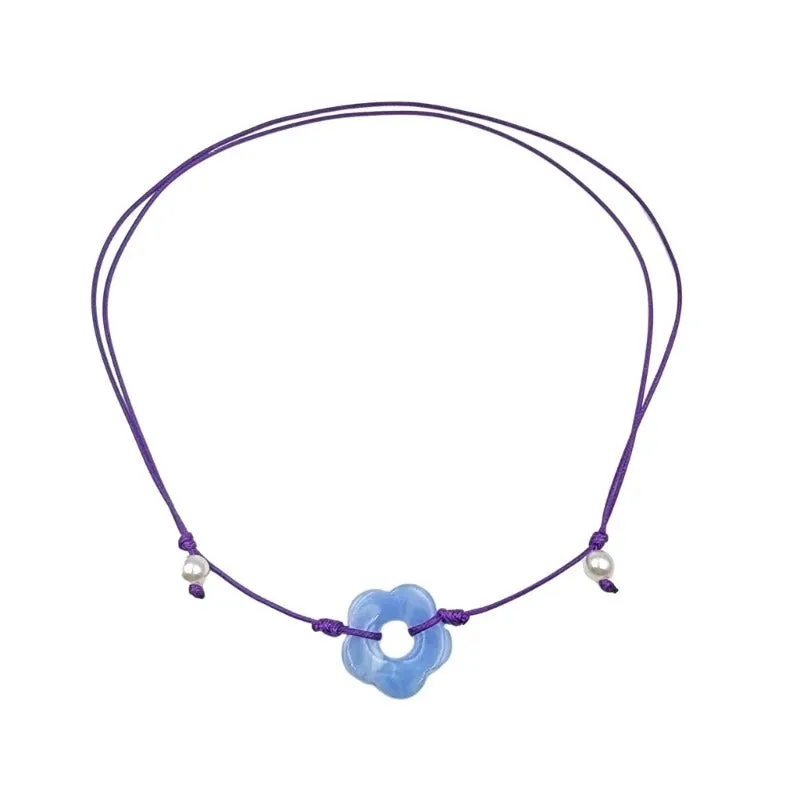 Vibrant Hollow Flower Charm Necklace