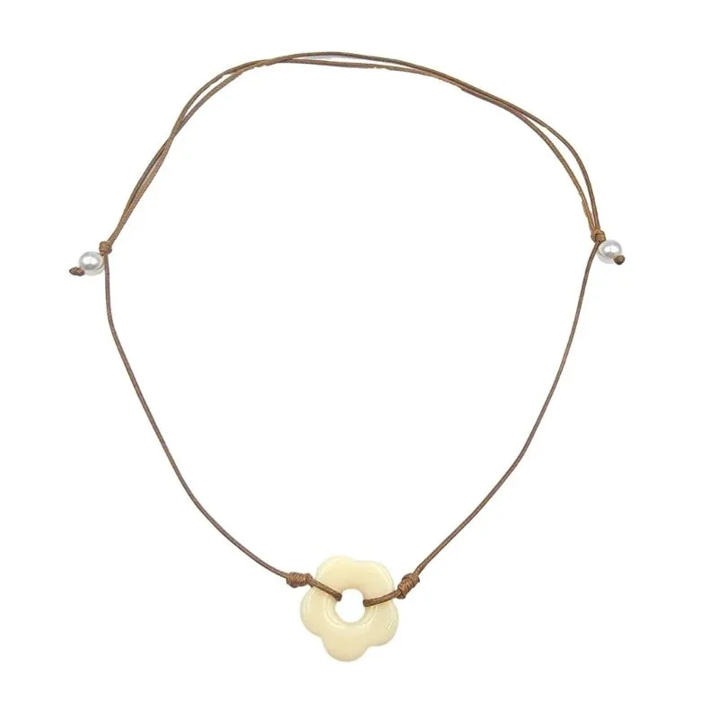Vibrant Hollow Flower Charm Necklace