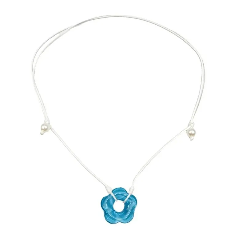 Vibrant Hollow Flower Charm Necklace