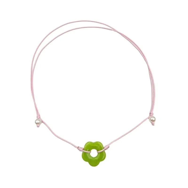 Vibrant Hollow Flower Charm Necklace