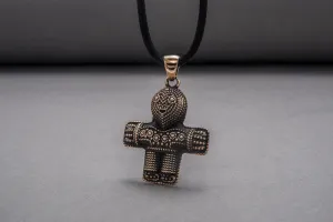 Viking Crucifix Pendant Bronze Unique Jewelry