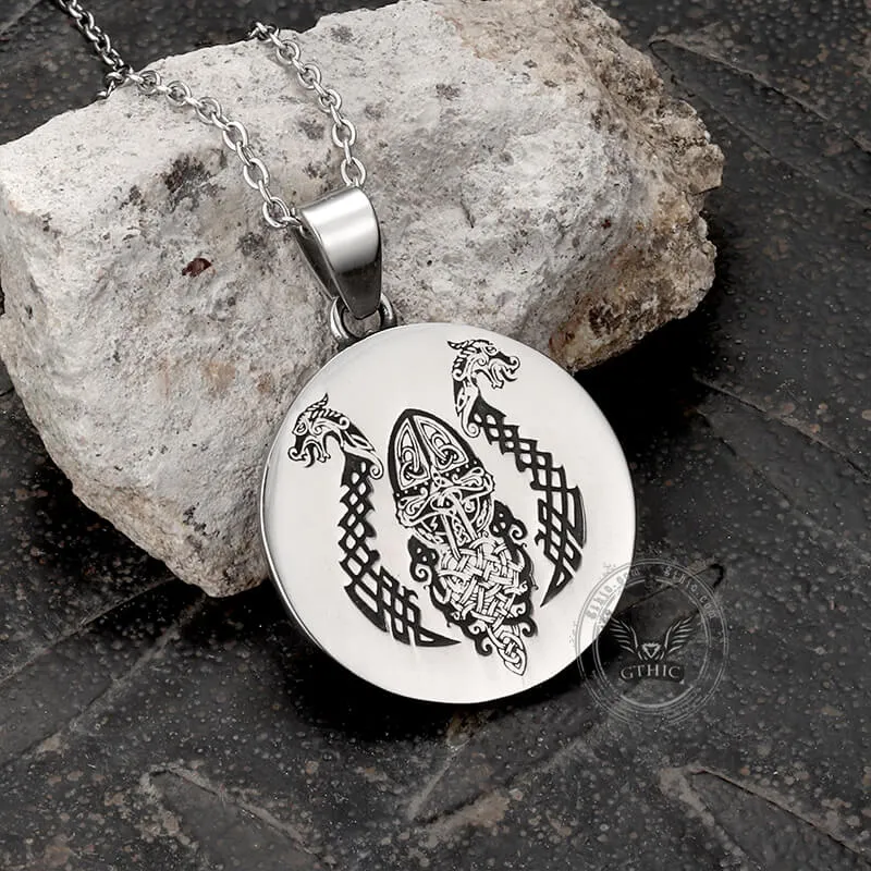 Viking Ship Warrior Stainless Steel Pendant