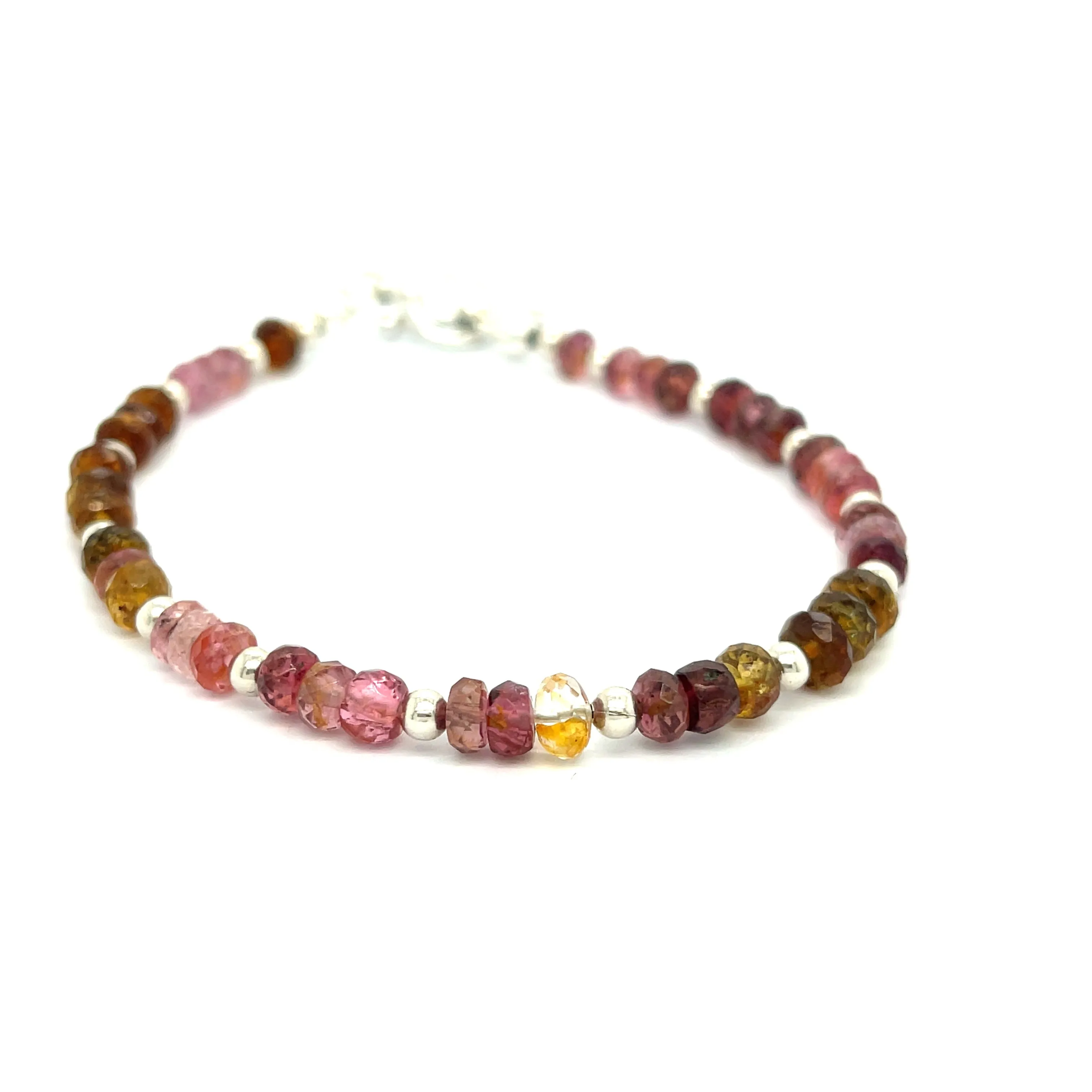 Watermelon Tourmaline gemstone bracelet, jewelry