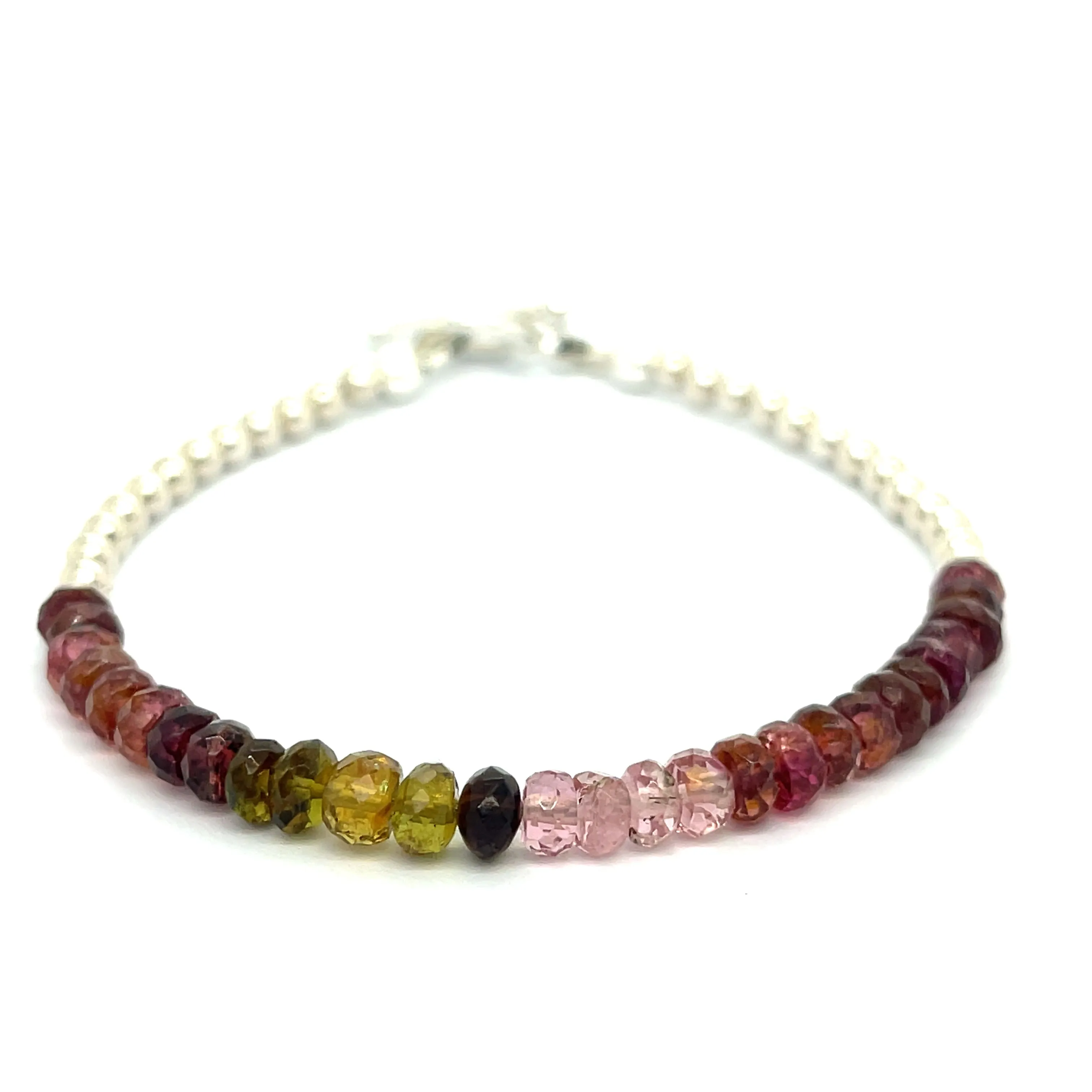 Watermelon Tourmaline gemstone bracelet, jewelry