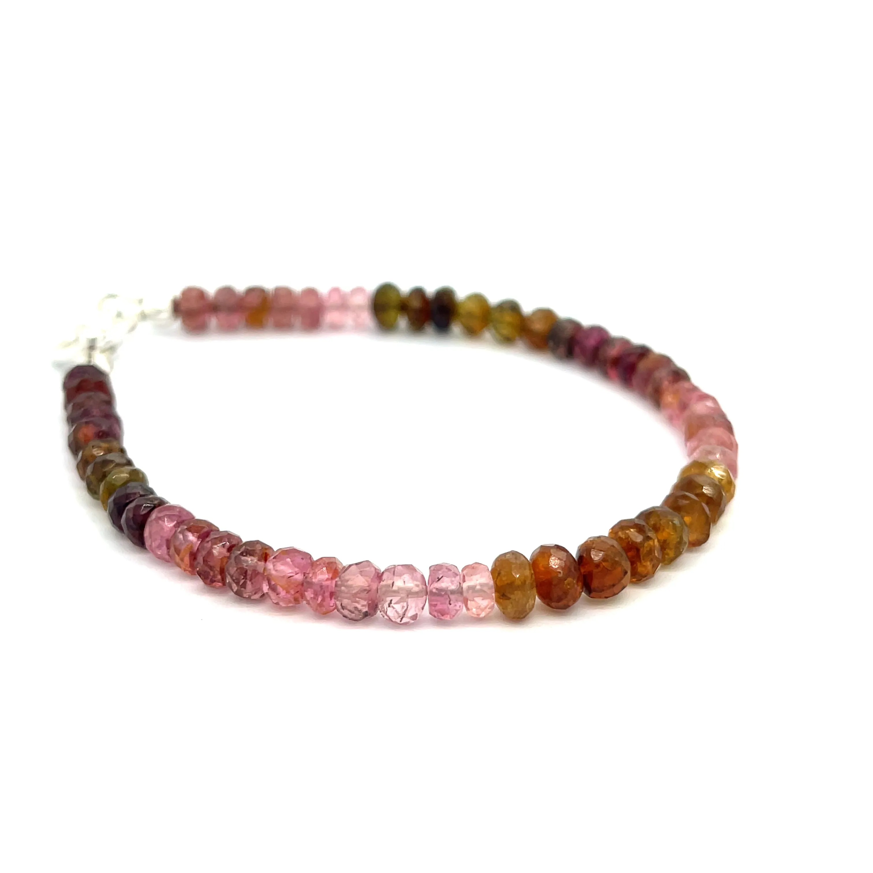 Watermelon Tourmaline gemstone bracelet, jewelry