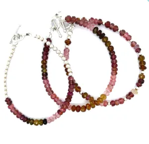 Watermelon Tourmaline gemstone bracelet, jewelry