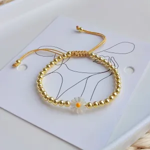 Wholesale Colorful Beaded Shell Daisy Glass Bracelet