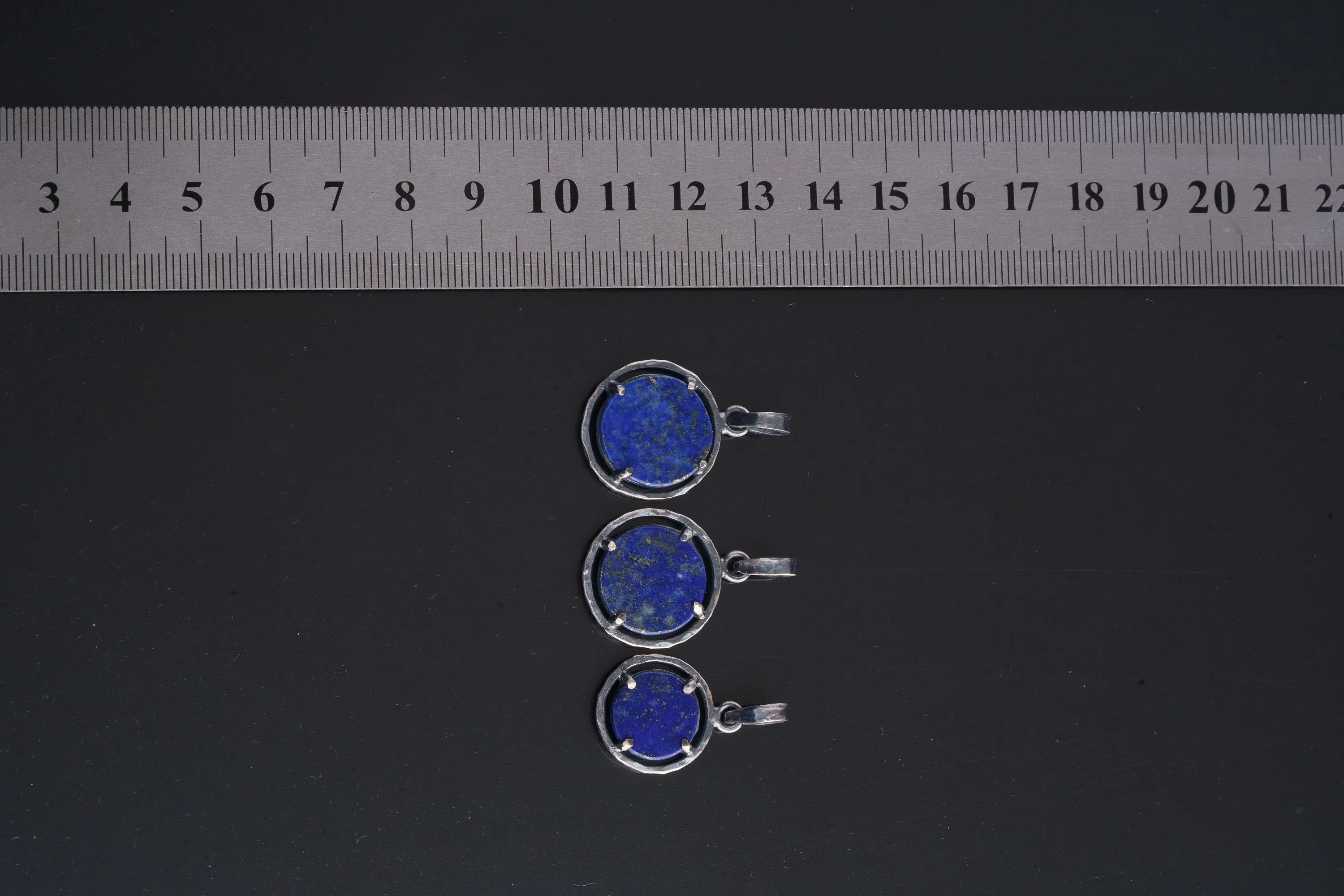 Wisdom & Sparkle: Lapis Lazuli and Pyrite - Oxidised Sterling Silver - Strong Claw Setting - Hammer Textured - Pendant Crystal Necklace