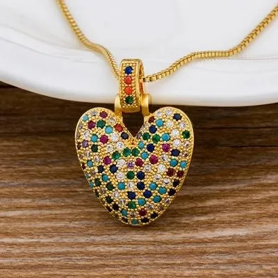 Women Colourful Letter Initials  Pendant Necklaces