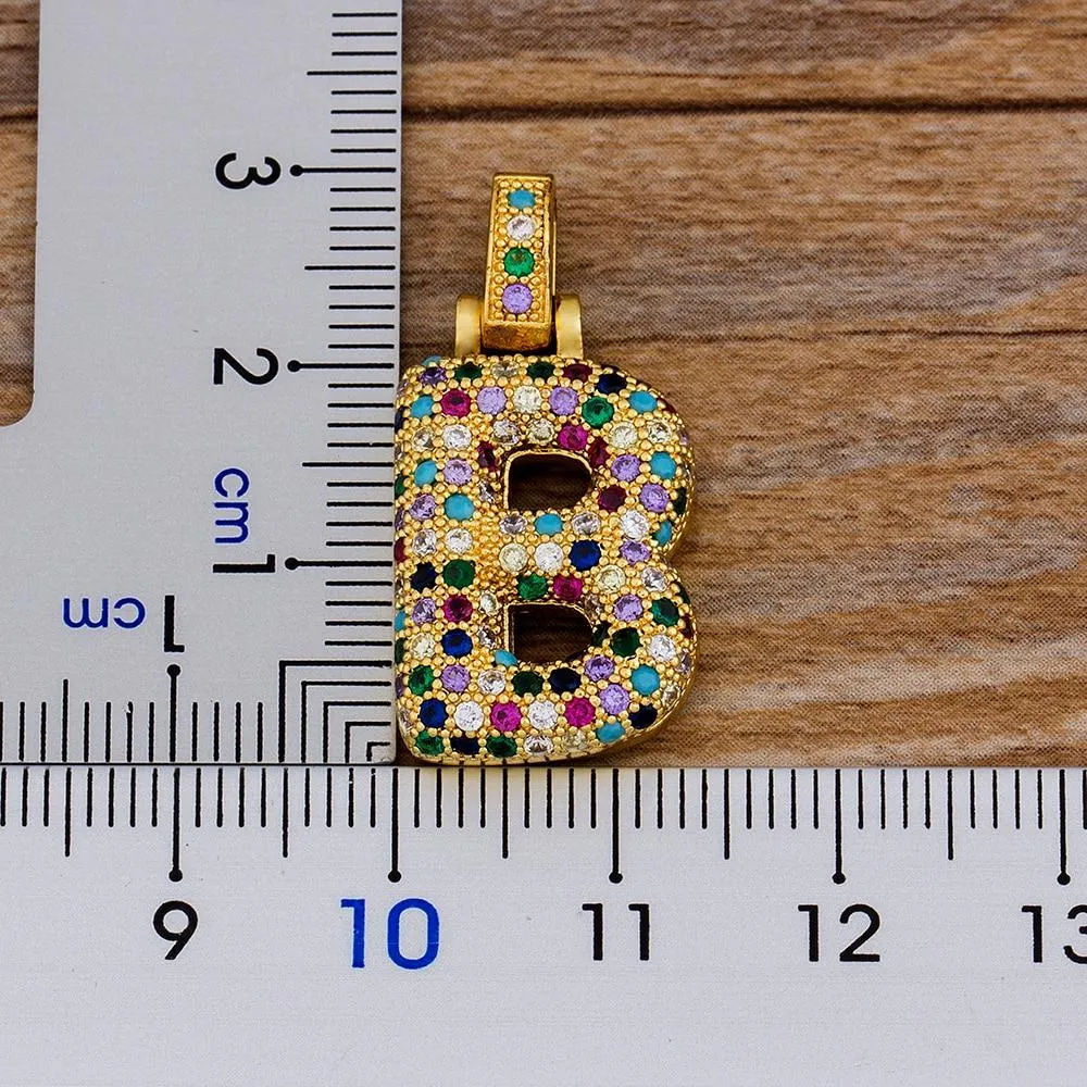 Women Colourful Letter Initials  Pendant Necklaces