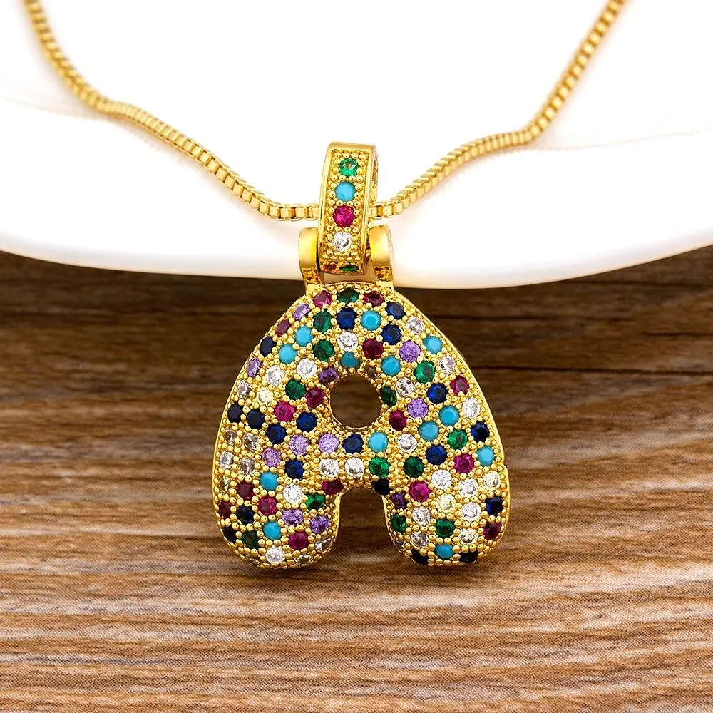 Women Colourful Letter Initials  Pendant Necklaces