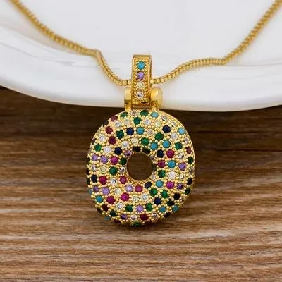 Women Colourful Letter Initials  Pendant Necklaces