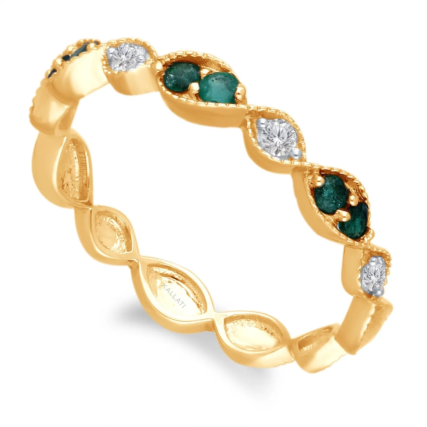 Yellow Gold Emerald & Diamond Heirloom Ring