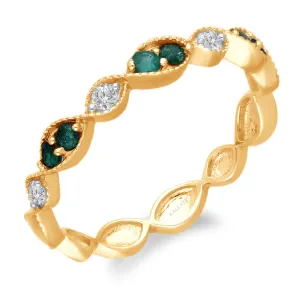Yellow Gold Emerald & Diamond Heirloom Ring