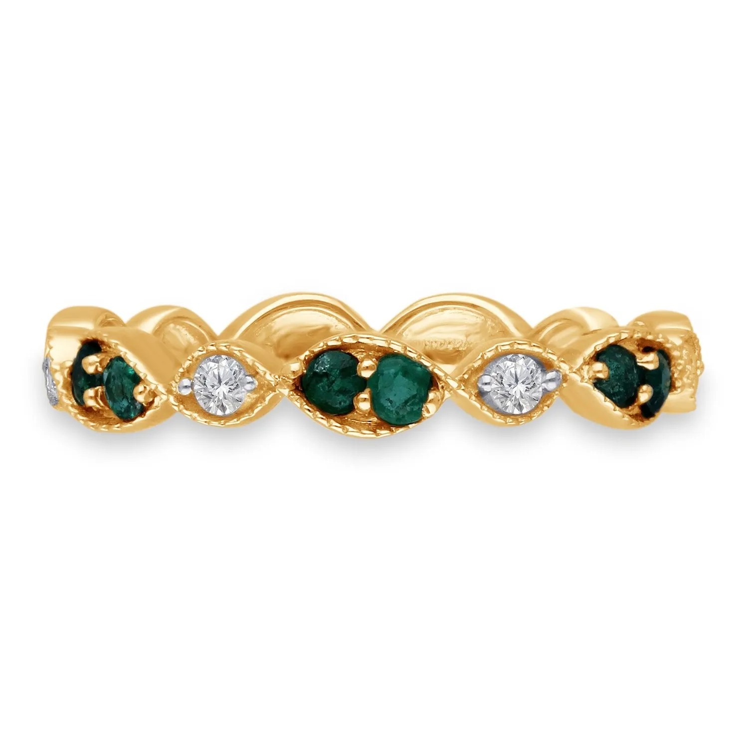 Yellow Gold Emerald & Diamond Heirloom Ring